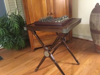 1983 Franklin Civil War Chess Set & Table / National Historical Society