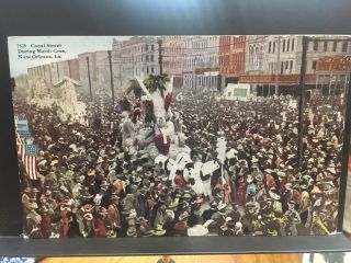 1914 Canal Street During Mardi Gras Parade,  Orleans,  Louisiana Postcard 121