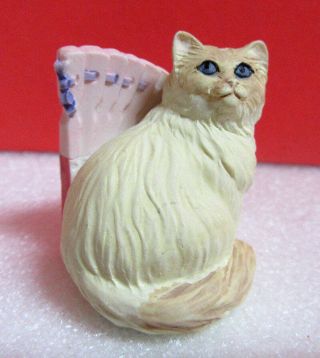 Lenox Miniature Victorian Cat With Fan Kitty Kitten Thimble