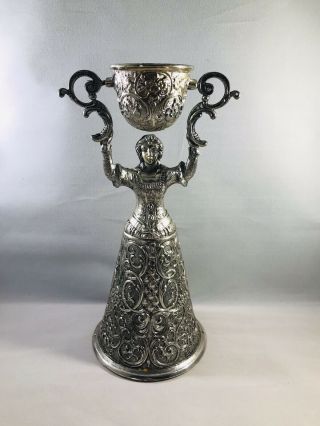 Silver Plated Metal Woman Dual Wedding Chalice Made In Japan