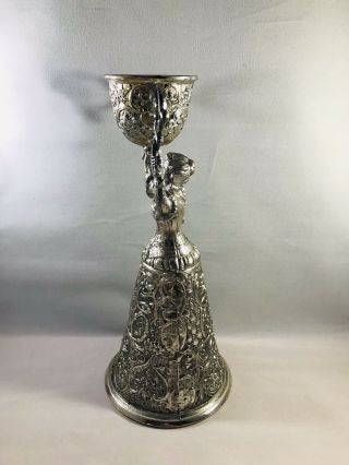 Silver Plated Metal Woman Dual Wedding Chalice Made in Japan 2
