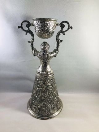 Silver Plated Metal Woman Dual Wedding Chalice Made in Japan 3