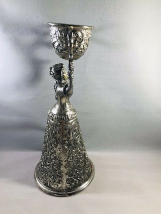 Silver Plated Metal Woman Dual Wedding Chalice Made in Japan 4