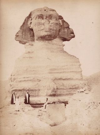 Albumen Photograph Middle East Egypt 1880 Climbing Sphinx
