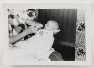 Vintage Photograph Woman Bottle Feeding A Baby