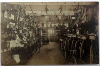 Shop Counter Display Postcard Real Photo - Halford Cycle Co Oxford 18 Queens St