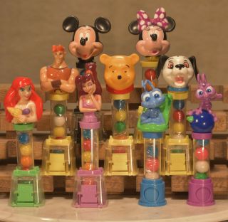 9 Flix Gumball Dispensers With Disney Characters Mickey And Friends.