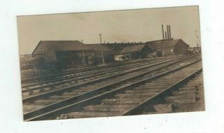 Antique Real Photo Rppc Post Card Unidentified View Of Railroad Train Yard
