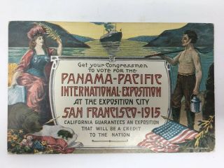 1915 Panama Pacific Exposition/san Francisco Political Postcard