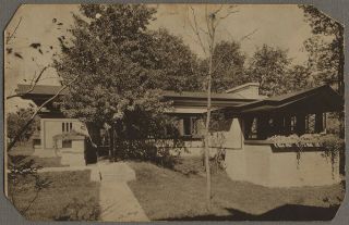 Antique Real Photo Postcard Brookfield Il Hilly House Frank Lloyd Wright Rppc