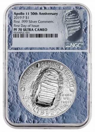 2019 Apollo 11 50th Annv Commem Silver Dollar Ngc Pf70 Fdi Moon Core Sku56541