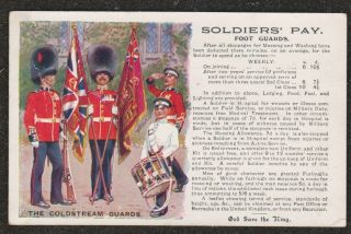 Ww1 Soldiers Rates Of Pay Coldstream Guards Gale & Polden Postcard Army Regiment