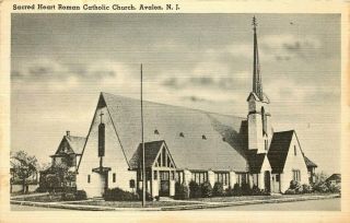 Jersey Photo Postcard: Sacred Heart Roman Catholic Church,  Avalon,  Nj