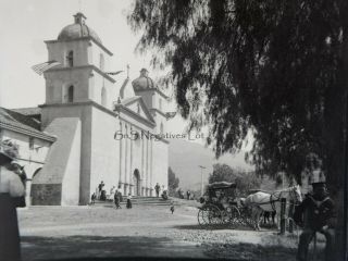17 X Antique B&w Photo Negatives Missions At Santa Barbara & San Fernando 1900 
