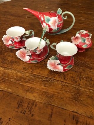Franz Hibiscus Porcelain Tea Set