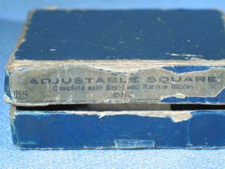 Vintage Brown & Sharpe No.  554 Adjustable Square Complete w/ Blades 8