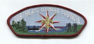 Bsa Northeast Illinois Council Csp Scout Patch 8 - Point Wind Compass Fleur - De - Lis