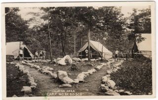 Rppc Real Photo Bsa Camp No Be Bo Sco Huron Area,  Hardwick Township,  Nj 1929