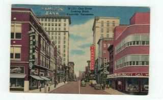 Tn Knoxville Tennessee Antique Linen Post Card Gay Street Looking North