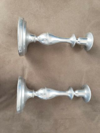 Two Vintage Wilton Armetale Rwp Pewtor Candle Holders - 9 "