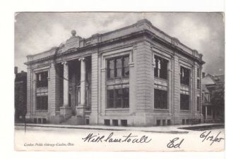 Canton Public Library,  Canton,  Ohio,  Vintage 1905 Undivided Back Postcard