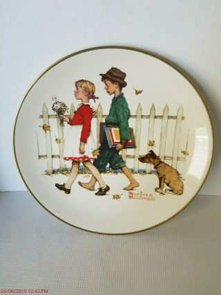 Norman Rockwell Plate Fall " A Scholarly Pace " Gorham China,  1972 Limited Edition