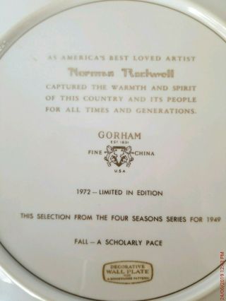 Norman Rockwell plate Fall 