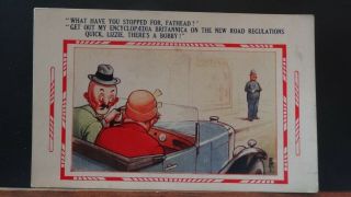 Bamforth Comic Postcard: Police,  Policeman,  Vintage Motor Car & Motoring Theme