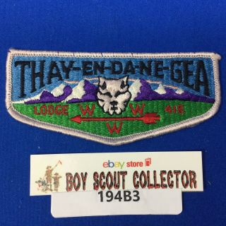 Boy Scout Oa Thay - En - Da - Ne - Gea Lodge 418 Order Of The Arrow Flap Patch Pre Fdl