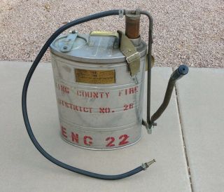 Vintage Antique Rare 5 Gallon Parco Products Co Backpack Fire Extinguisher 150 - S