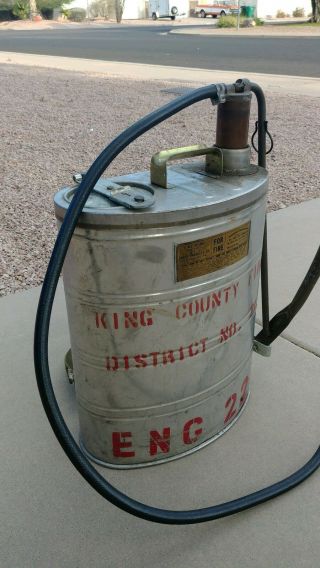 Vintage Antique Rare 5 Gallon Parco Products Co Backpack Fire Extinguisher 150 - S 5