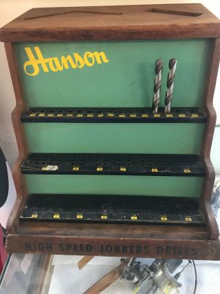 Old Antique Wooden Hanson Drill Bit Index