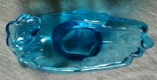 Vintage Avon blue Glass Hand Soap Dish/Trinket Jewelry Holder 1970’s 2