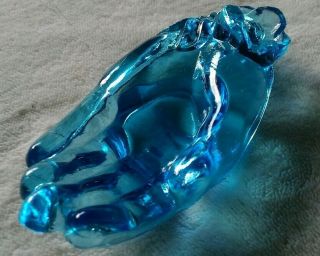 Vintage Avon blue Glass Hand Soap Dish/Trinket Jewelry Holder 1970’s 4