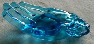 Vintage Avon blue Glass Hand Soap Dish/Trinket Jewelry Holder 1970’s 5