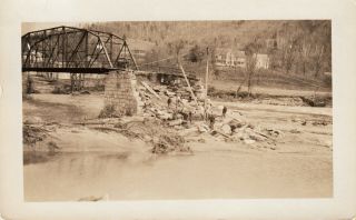 Royalton,  Vt Rppc Remains Of Destroyed Bridge In 1927 Flood