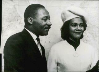 The American Civil Rights Leader,  Dr Martin Luther King Pictured With His Wife -