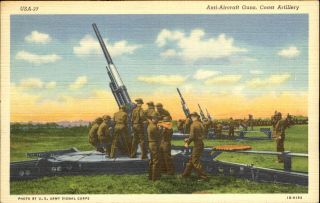 Wwii Anti - Aircraft Guns Coast Artillery By Us Army Signal Corps 1940s