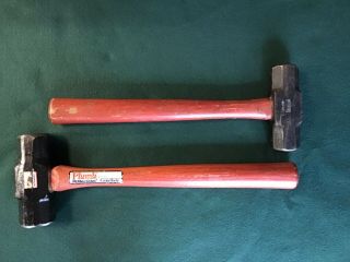 Vintage Plumb Double Faced Hammers 40 Oz & 4 Lb Blacksmith Forging Usa