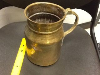 I Vintage Brass Brass Plated Pitcher Very Heavy Could Be Handmade Almost 9 " Tall