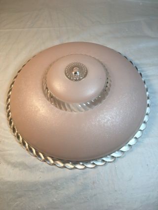 Vintage Art Decco Pink Glass Ceiling Light Shade 11 1/2”