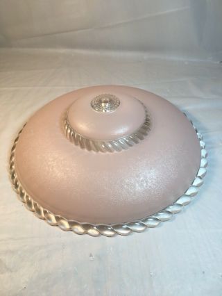 Vintage Art Decco Pink Glass Ceiling Light Shade 11 1/2” 2