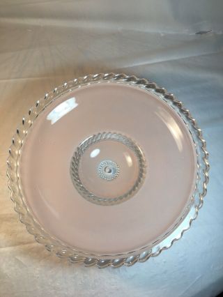 Vintage Art Decco Pink Glass Ceiling Light Shade 11 1/2” 5