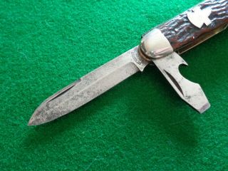 Old RARE c.  1920 ' s E.  C.  Simmons KEEN KUTTER 4 Blade SCOUT BONE 5