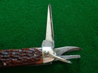 Old RARE c.  1920 ' s E.  C.  Simmons KEEN KUTTER 4 Blade SCOUT BONE 8