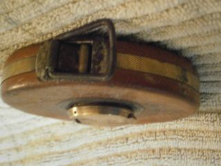 Vintage German steel tape measure in leather case - 100 feet 5
