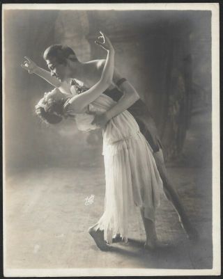 Grecian Dancers Embrace Antique 1910s Photograph Marshall Hall,  Louise Sterling