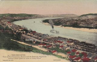 Ohio,  30 - 40s; The Ohio River,  Steamer " Island Queen " En Route To Coney Island