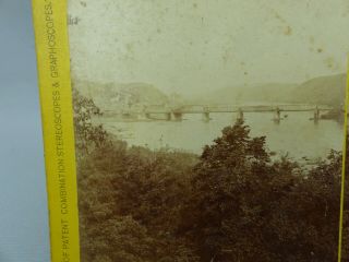 Scarce Antique Stereoview Photo Shenandoah Valley Va Harper ' s Ferry from Loudon 3