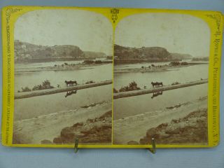 Rare Stereoview Photo Shenandoah Valley Va Chesapeake & Ohio Canal Harpers Ferry